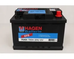 Car Battery Hagen 12V 70Ah 700A EFB Factory Shop Exide