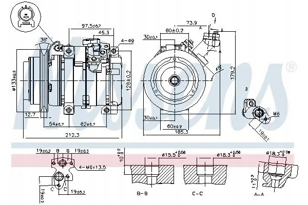 COMPRESSOR AIR CONDITIONING COMPRESSOR 89312 NISSENS Car type passenger cars