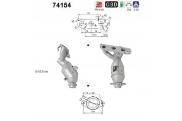 CATALYTIC CONVERTER 74154 AS NISSAN MICRA IV K13K