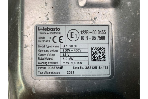 Calefactor auxiliar Webasto para Volvo XC90 S90 T8 Hybrid 31694787