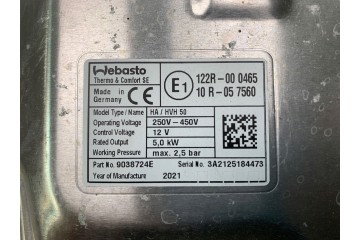 Calefactor auxiliar Webasto para Volvo XC90 S90 T8 Hybrid 31694787