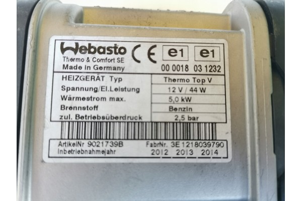 Webasto Thermo Top V VW Sharan 7N0815065N PETROL Quality of parts according to GVO O original with manufacturer s logo OE