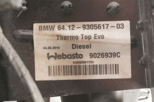 PARKING HEATER WEBASTO BMW X3 F25 9305617 9026939C Catalog number of the original 9026939C 9316571