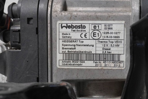 Calefactor estacionario WEBASTO para VW CADDY 1K0815065AR 9022152A