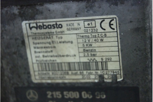 WEBASTO THERMOTOP 2155000698 MERCEDES CL W215 W220 Quality of parts according to GVO O original with manufacturer s logo OE