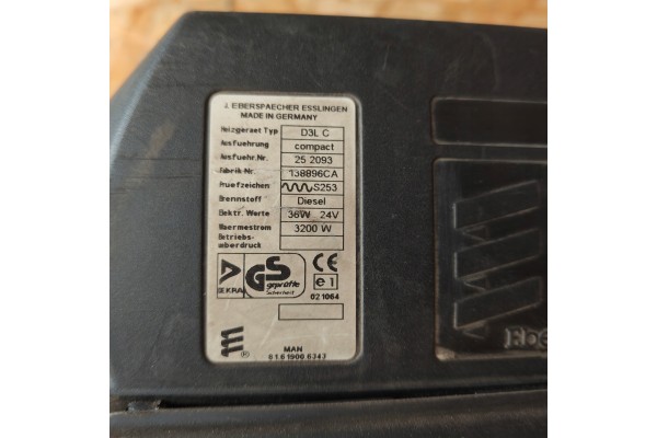 Parking heater Webasto Eberspacher D3LC MAN TGA TGL 3 3KW Part manufacturer Eberspaecher