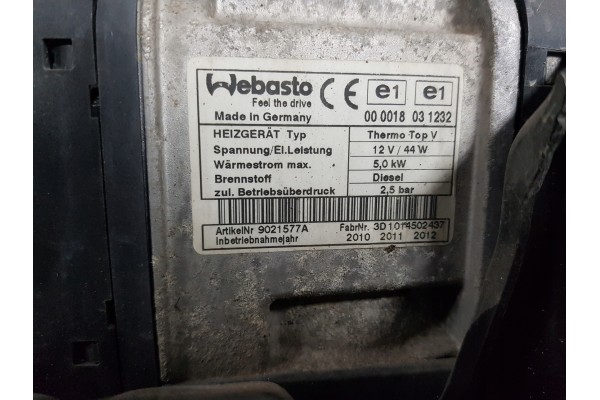 Calefactor auxiliar Webasto SEAT Alhambra II 7N 2010-2015 y VW Sharan 