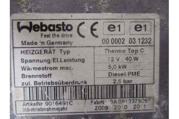 Webasto heating 4E0265081AC Car type passenger cars