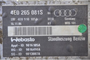 VW AUDI WEBASTO 4E0265081S Car type passenger cars