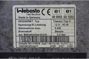Bomba de agua Webasto VW Audi 4E0265081S