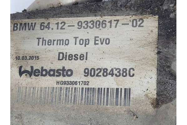 WEBASTO PARKING HEATER BMW 5 F10 F11 9330617 ORIGINAL Car type passenger cars
