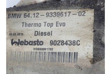 WEBASTO PARKING HEATER BMW 5 F10 F11 9330617 ORIGINAL Car type passenger cars