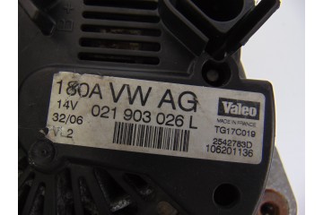 021903026L  ALTERNADOR VOLKSWAGEN PASSAT BERLINA (3C2) Advance 2005 021903026L 189922 VOLKSWAGEN - 7