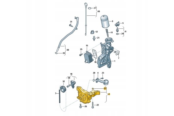 OIL PUMP OE AUDI 2 0 06H115105DF Part manufacturer Audi OE