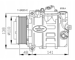 AIR CONDITIONING COMPRESSOR TYPE DENSO MB SPRINTER 06 VITO 06 3 0CDi