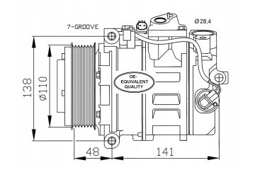 AIR CONDITIONING COMPRESSOR TYPE DENSO MB SPRINTER 06 VITO 06 3 0CDi