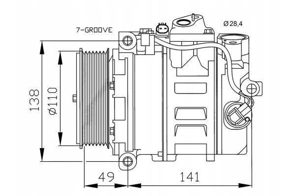 AIR CONDITIONING COMPRESSOR TYPE DENSO MB SPRINTER 06 VITO 06 3 0CDi Compressor ID 7SEU17C