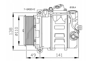AIR CONDITIONING COMPRESSOR TYPE DENSO MB SPRINTER 06 VITO 06 3 0CDi Compressor ID 7SEU17C