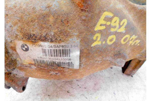 Puente diferencial trasero 3.64 BMW 3 E90 E91 E92 E87 2.0 170HP N43 07
