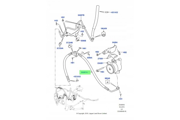 New ACE RANGE ROVER SPORT 5 hydraulic hose Catalog number of the part LR056319EP