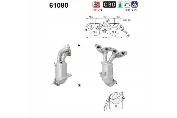 CATALYST 61080 AS HYUNDAI KIA CEE D PRO CEE D Packaging status original