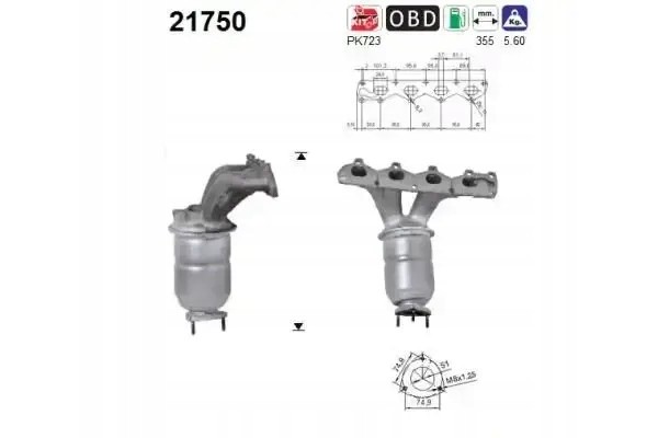 CATALYST 21750 AS OPEL SIGNUM Packaging status original