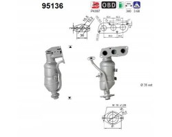 AS CATALYTIC CONVERTER TOYOTA YARIS 1 0VVT I 05 EURO 4