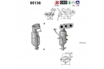 AS CATALYTIC CONVERTER TOYOTA YARIS 1 0VVT I 05 EURO 4