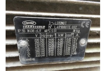 LS112MUT 54 60000 03 ELECTRIC MOTOR CARRIER 5 70 KW Quality of parts according to GVO O original with manufacturer s logo OE