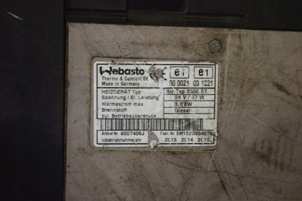 WEBASTO AIR TOP 3500ST HEATING FOR PARTS Part manufacturer Webasto