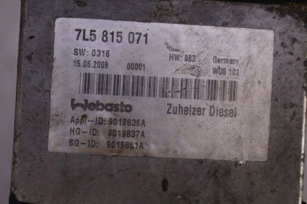 WEBASTO PORSCHE CAYENNE TOUAREG 7L 1 AND 7L5815071 Catalog number of the part TOUAREG 7L 1 I 7L5815071