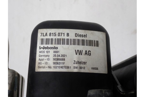 WEBASTO PARKING HEATER SET VW TRANSPORTER T6 T6 1 2 0 TDI 21R Version European