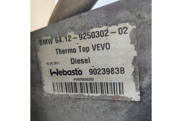 Parking heater Webasto Set BMW 5 F10 F11 9250302 Customs tariff code 87089997