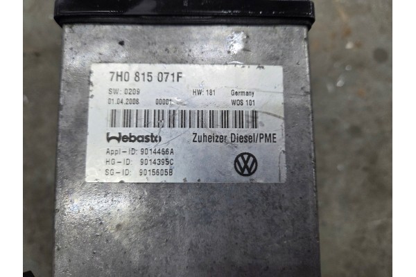 VW T5 parking heater WEBASTO 7H0815071F Part manufacturer Volkswagen OE