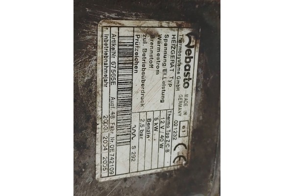 Calefactor de estacionamiento Mercedes-Benz Clase E W211 2003 (Webasto
