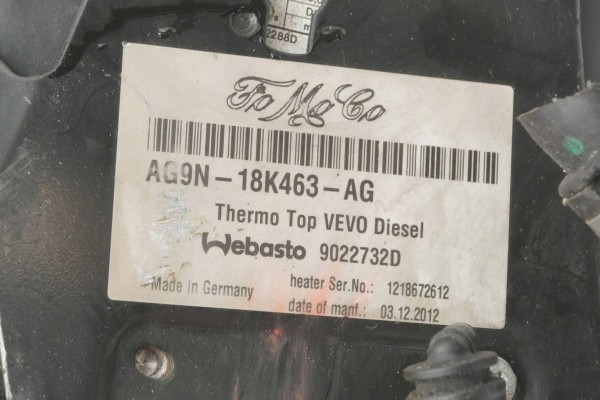 PARKING HEATER WEBASTO FORD MK IV AG9N 18K463 AG 9022732D Version European