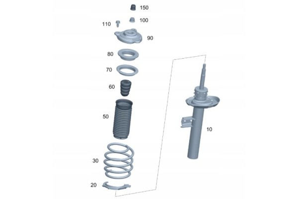 MERCEDES BENZ GLB X247 front right and left shock absorbers Catalog number of the part A2473232500 A2473232600