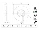 Brake disc front left 374x36 V two piece BOSCH 0 986 479 F60