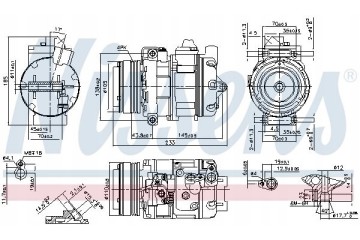 AIR CONDITIONING COMPRESSOR NISSENS 890292 Catalog number of the original BMW 61136917368 BMW 64526917368 BMW 64526917864 BMW 64