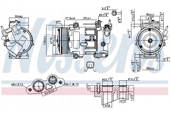 AIR CONDITIONING COMPRESSOR NISSENS 890606