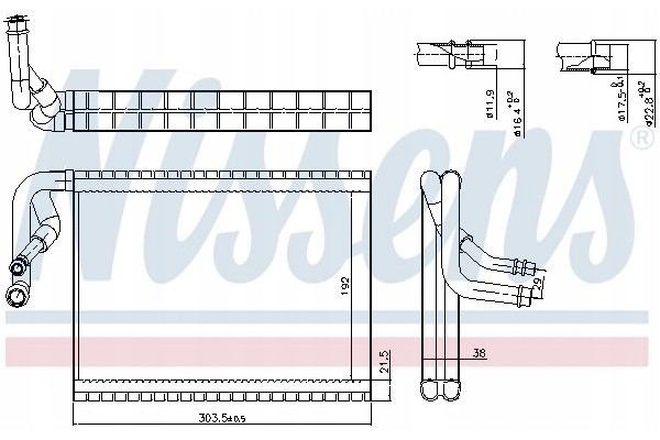 Air conditioning evaporator NISSENS 92370 Product weight with unit packaging 6 kg
