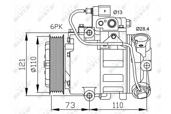 COMPRESSOR AIR CONDITIONING COMPRESSOR 32225 NRF SEAT Part manufacturer NRF