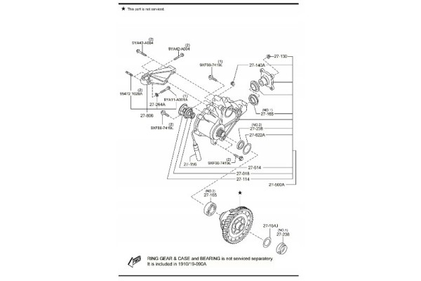 DIFFERENTIAL MAZDA CX 9 TB 2006 2015 KATOWA GEAR NEW OE Catalog number of the part 27 000