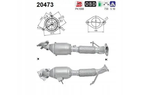 CATALYST EURO EMISSION 5 20473 AS FORD Packaging status original