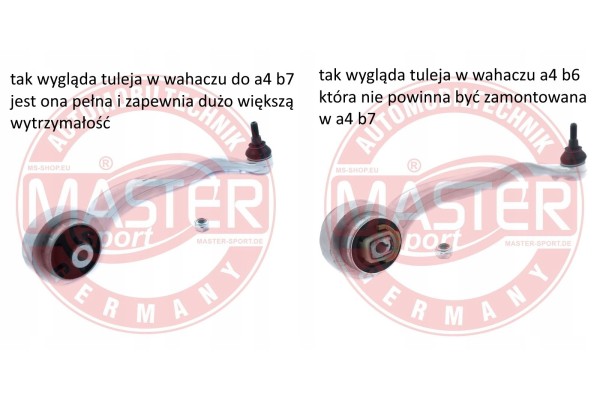 Set of Control Arms 8x Suspension Control Arm Front For Audi A4 B7 2004 2008 Catalog number of the part 36815 SET MS