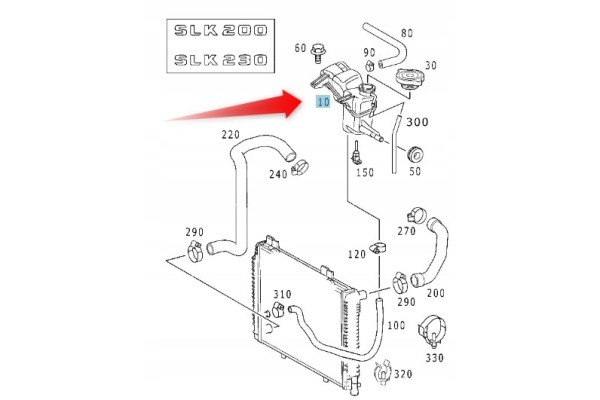 WATER EXPANSION TANK MERCEDES OE A1705000649 Version European