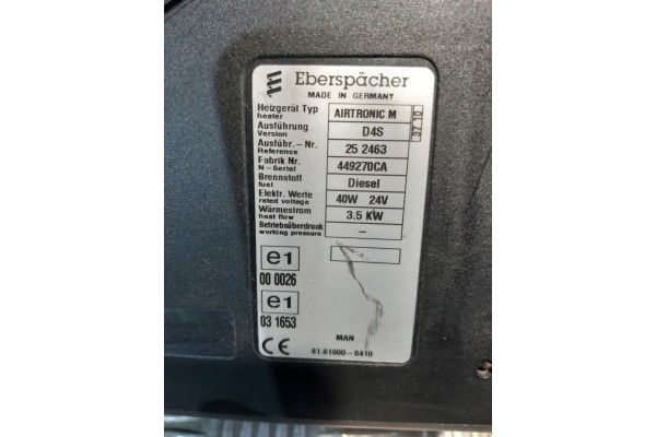WEBASTO PARKING HEATER AIRTRONIC M D4S 40W 24V 3 5KW EBERSPACHER Catalog number of the part AIRTRONIC M D4S 40W 24V