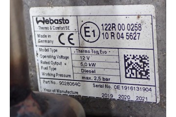 WEBASTO PARKING HEATER 7E0815071E VW TRANSPORTER T6 2 0 TDI 19R Quality of parts according to GVO O original with manufacturer s