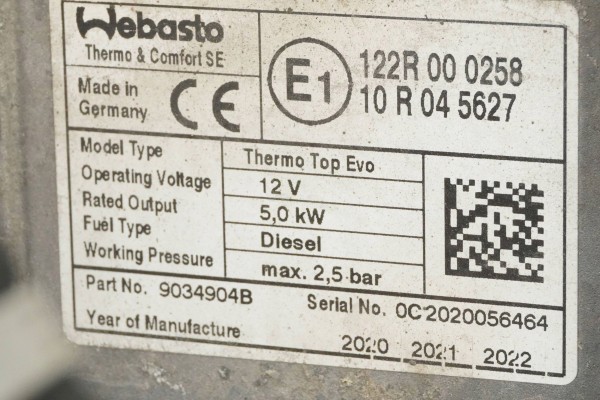 Calefactor estacionario Webasto para Citroën y Peugeot 9828428680 903