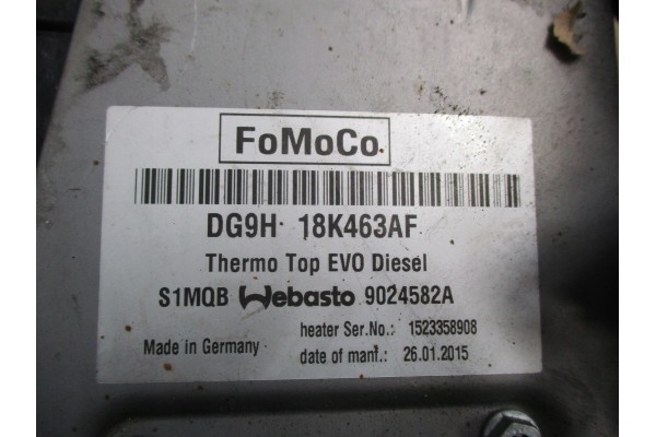 FORD MONDEO MK5 WEBASTO DIESEL DG9H 18K463 AF Part manufacturer Webasto